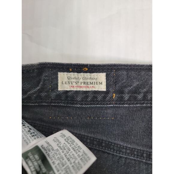 Levis Premium 501 Jean Sz 25 High Rise Embellished Fray Button Fly Big E Gray - Picture 6 of 13